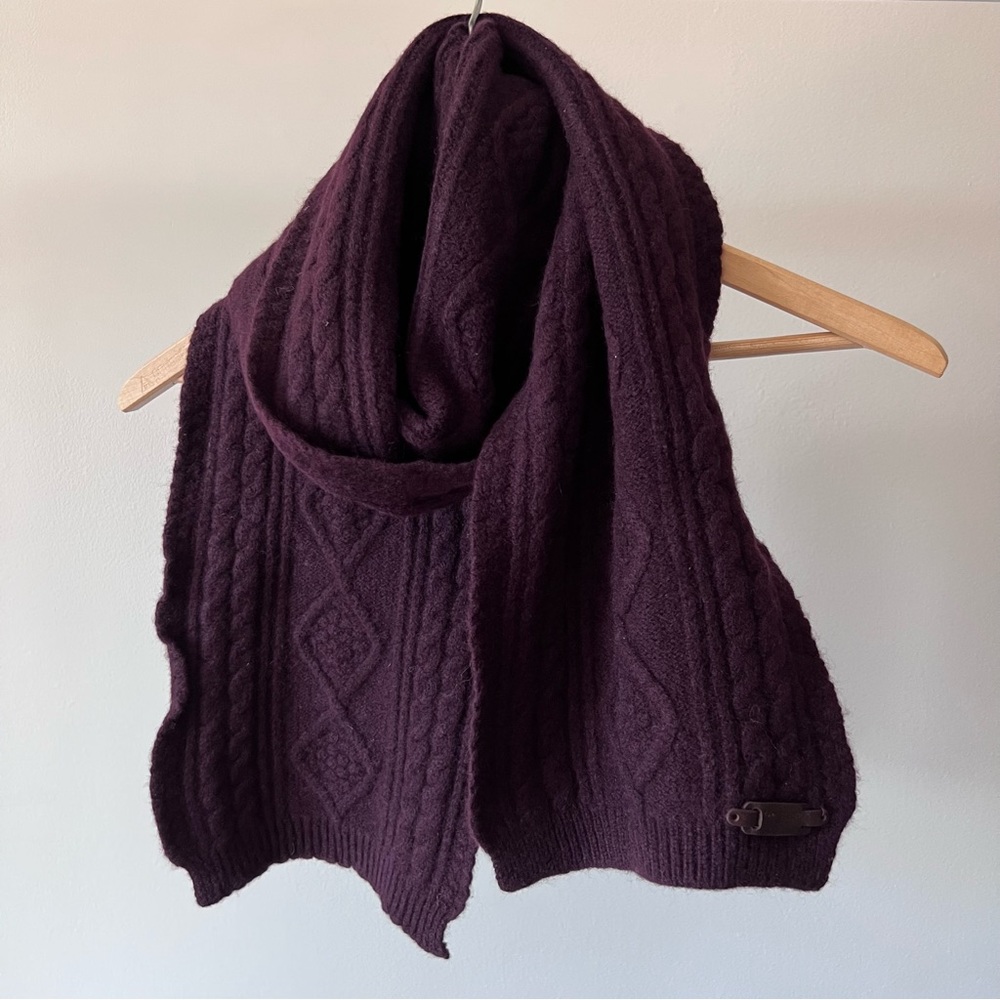 Ted Baker Purple Wool Knit Scarf